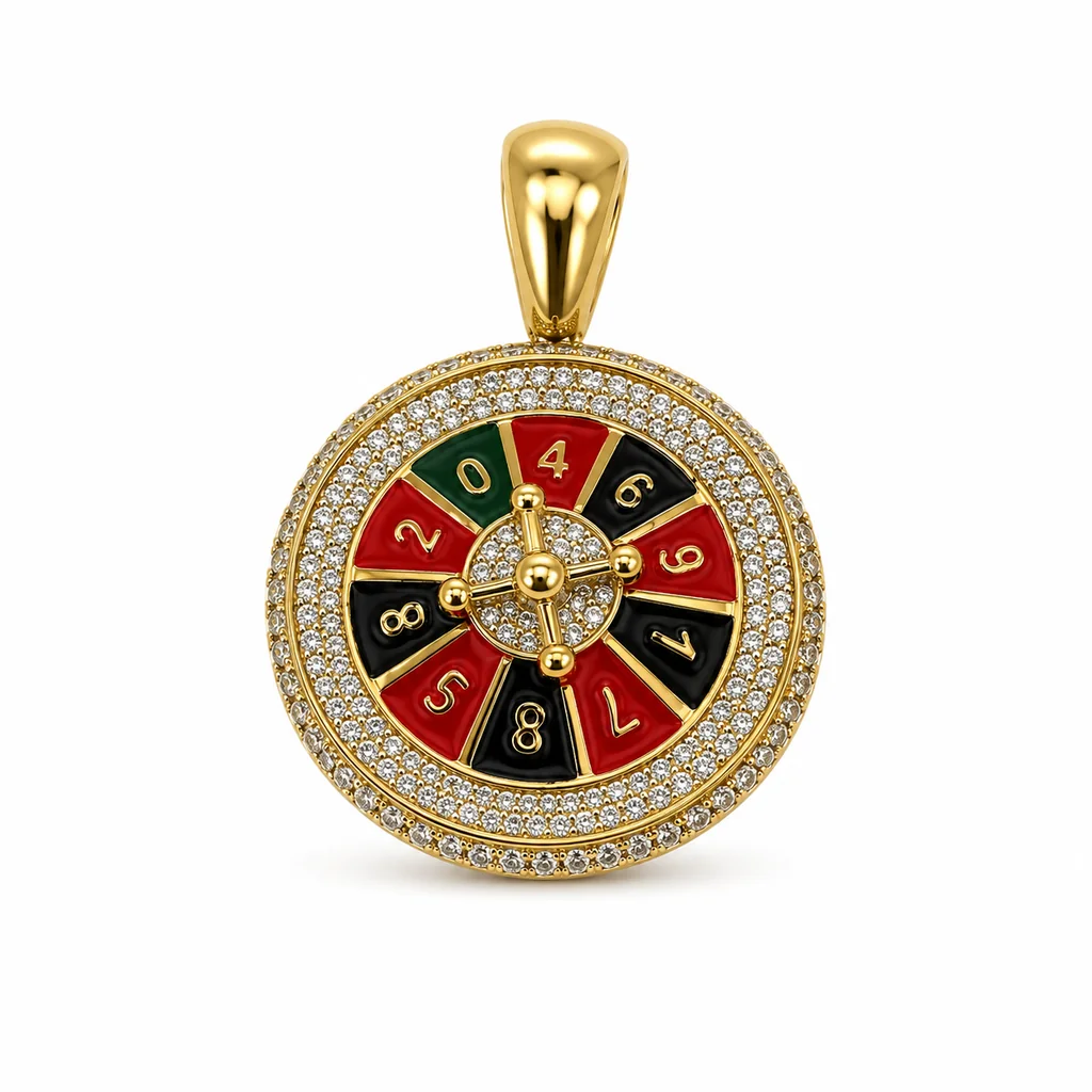 14 kt Gold Roulette-Anhänger