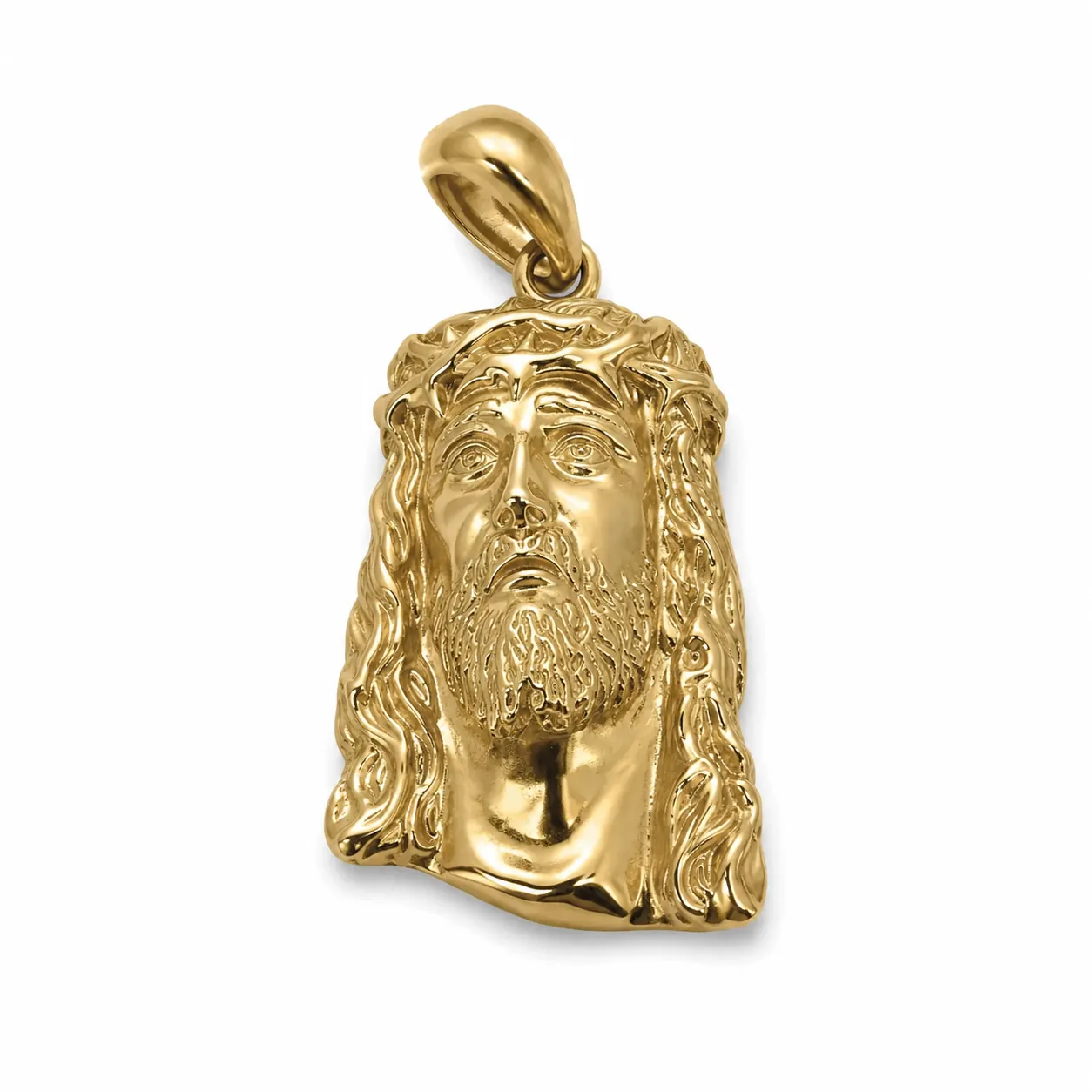 14 kt Gold Jesus-Kopf-Anhänger