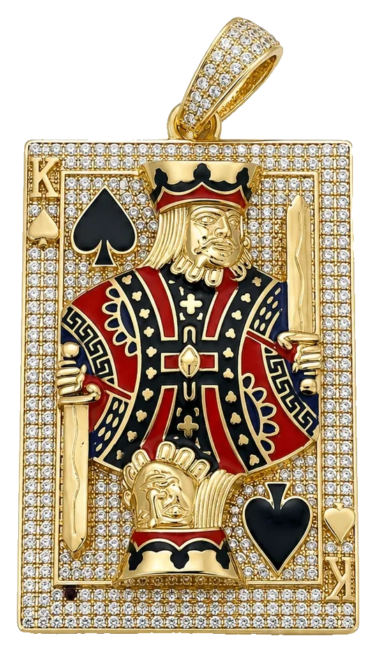 14 kt Gold Spielkarten-Anhänger